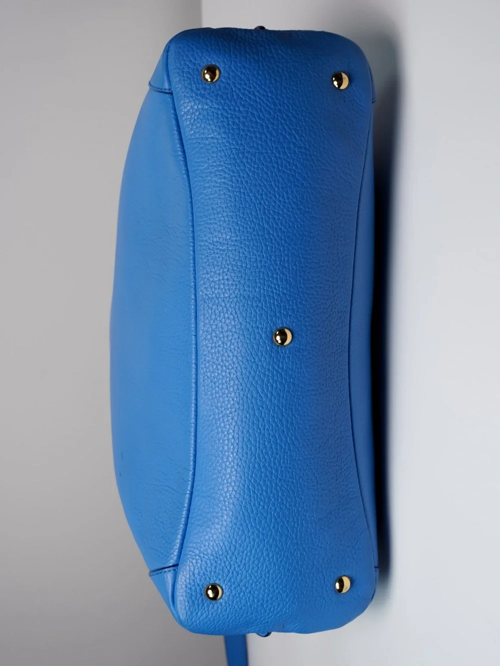 MCM First Lady Large Royal Blue Pebbled Leather Satchel Shoulder Bag